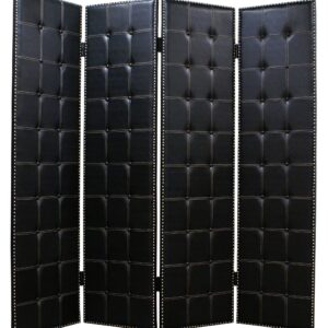 1 X 84 X 84 Black Faux Leather  Screen