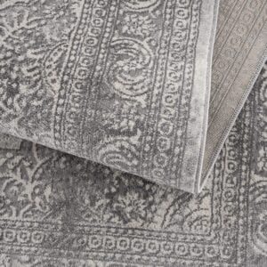 2’ X 8’ Gray Distressed Medallion Runner Rug