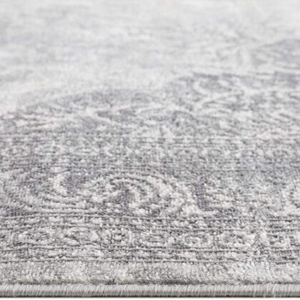 2’ X 8’ Gray Distressed Medallion Runner Rug