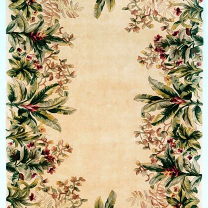 9' X 13' Ivory Wool Floral Hand Tufted Area Rug