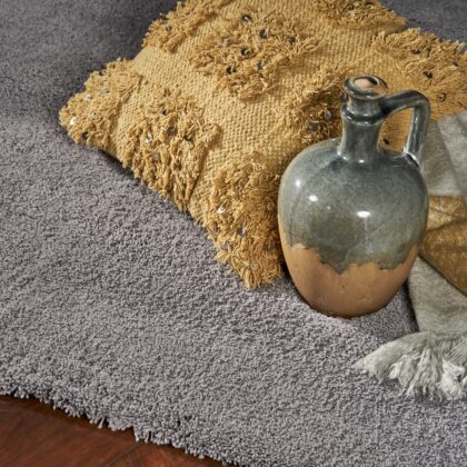 2' X 4' Polyester Grey Area Rug