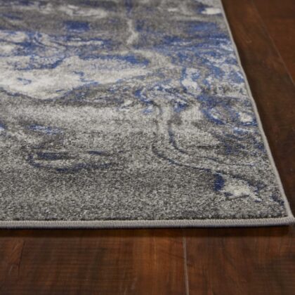 3' X 5' Grey Abstract Watercolors Area Rug
