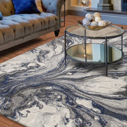 3' X 5' Grey Abstract Watercolors Area Rug