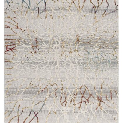 3’ X 5’ Gold And Ivory Abstract Branches Area Rug