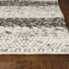 9' X 13' Wool Grey Or  White Area Rug