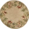5' Round  Wool Ivory  Area Rug