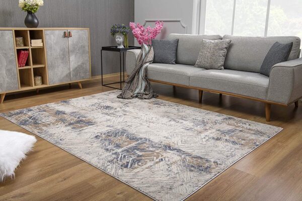 8' X 10' Beige Abstract Printed Area Rug