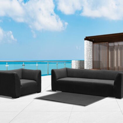 51 X 33 X 27 Dark Charcoal Fabric Love Seat