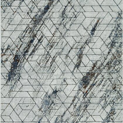5' X 8' Ivory Geometric Pattern Indoor Area Rug