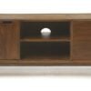 50" Medium Brown Wood Curved Edge Enclosed Storage TV Stand