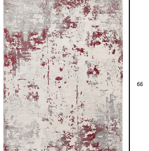 4' X 6' Red Abstract Dhurrie Area Rug