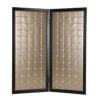 1" X 59" X 67" Gold Wood & Fabric  Screen