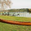 35.5" X 216" X 27" Wooden Canoe With Ribs