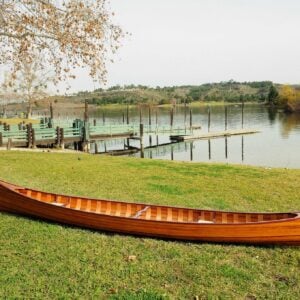 35.5" X 216" X 27" Wooden Canoe With Ribs