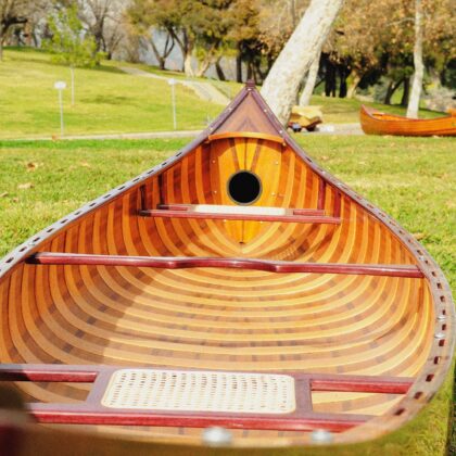 35.5" X 216" X 27" Wooden Canoe With Ribs