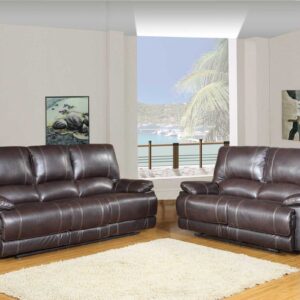 76'" X 40'"  X 41'" Modern Brown Leather Sofa And Loveseat