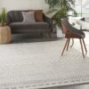 7' X 10' Gray Geometric Power Loom Area Rug