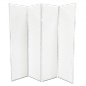 1 X 84 X 84 White Faux Leather  Screen