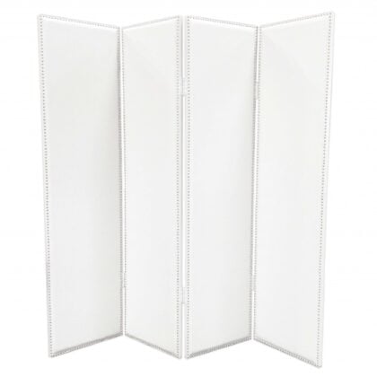 1 X 84 X 84 White Faux Leather  Screen