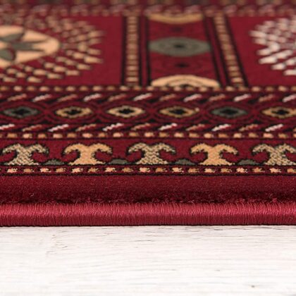 2’ x 10’ Red Eclectic Geometric Pattern Runner Rug