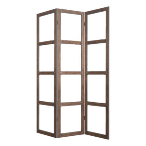 1 X 63 X 84 Brown Wood Glass  Screen