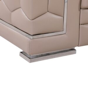 29" To 38" Modern Beige Leather Sofa