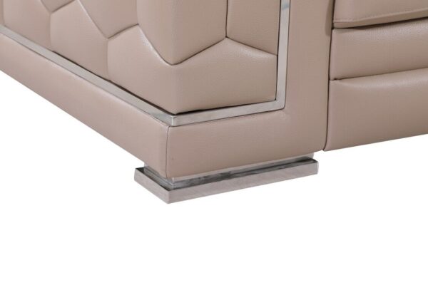 29" To 38" Modern Beige Leather Sofa