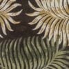 8' Espresso Brown Hand Tufted Tropical Leaves Indoor Runner Rug