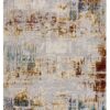 4’ X 6’ Abstract Beige And Gold Modern Area Rug