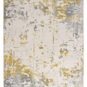 3' X 5' Gold Abstract Dhurrie Area Rug