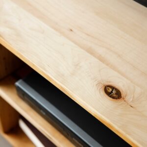 Natural Maple And Black Steel TV Stand Or Media Center