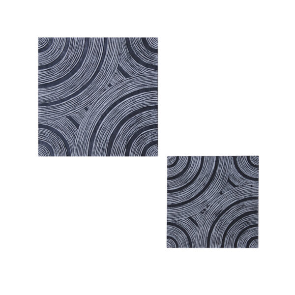 1" X 17" X 17" Gray, Lined Square - Wall Decor
