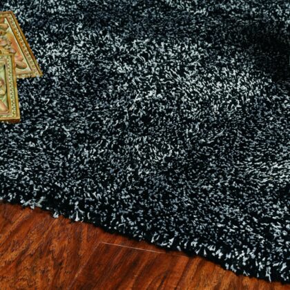 5'X7' Black Heather Indoor Shag Rug