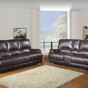 76'" X 40'"  X 41'" Modern Brown Sofa With Console Loveseat