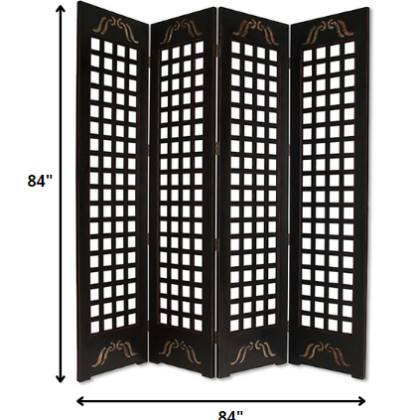 1" X 84" X 84" Brown Wood Omega  Screen