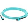 AddOn 4m MPO (Female) to MPO (Female) 12-Strand Aqua OM3 Crossover Fiber OFNR (Riser-Rated) Patch Cable