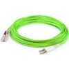 AddOn 15m LC (Male) to SC (Male) Straight Lime Green OM5 Duplex Fiber OFNR (Riser-Rated) Patch Cable