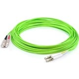 AddOn 15m LC (Male) to SC (Male) Straight Lime Green OM5 Duplex Fiber OFNR (Riser-Rated) Patch Cable