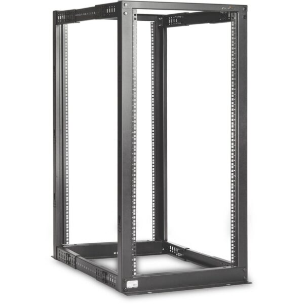 Rocstor SolidRack 25U Adjustable Depth Open Frame 4 Post Rack w/ Casters