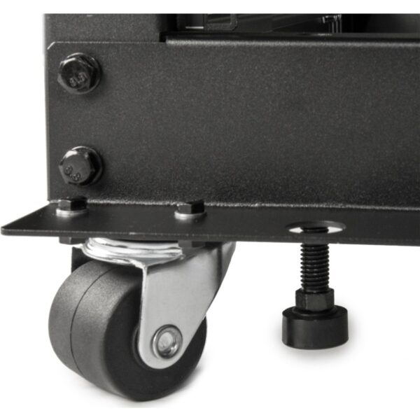 Rocstor SolidRack 18U Adjustable Depth Open Frame 4 Post Rack w/ Casters