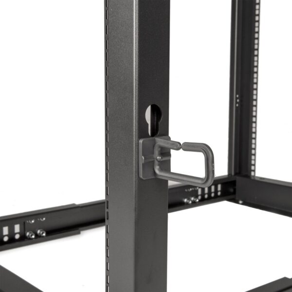 Rocstor SolidRack 18U Adjustable Depth Open Frame 4 Post Rack w/ Casters
