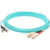 AddOn 40m SC (Male) to ST (Male) Aqua OM3 Duplex Fiber OFNR (Riser-Rated) Patch Cable