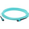 AddOn 40m MPO (Female) to MPO (Female) 12-Strand Aqua OM3 Crossover Fiber OFNR (Riser-Rated) Patch Cable