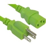 ENET 5-15P to C13 10ft Green External Power Cord / Cable NEMA 5-15P to IEC-320 C13 10A 18AWG 10'