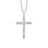 Cross Pendant with Diamonds in Sterling Silver