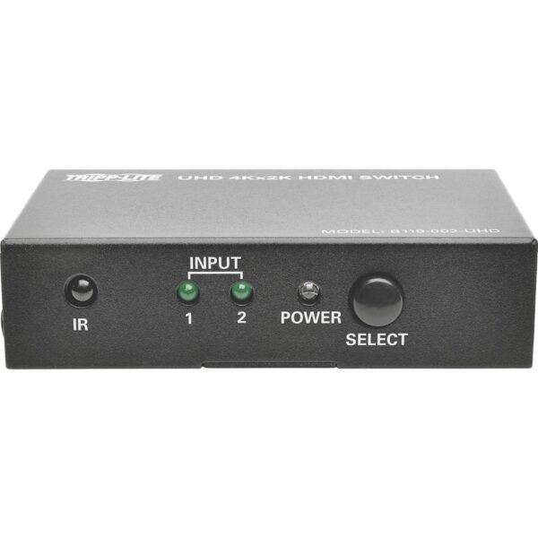 Tripp Lite by Eaton 2-Port HDMI Switch with Remote Control - 4K @ 60 Hz, 4:4:4, HDR, 3D, HDCP 2.2, EDID