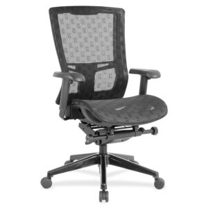 Lorell® Checkerboard Design High-Back Mesh Chair - Black