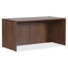 Lorell® Wood Desk Shell - 59"" x 29.5"" x 29.5"" - Walnut - Essentials Series