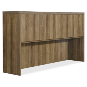 Lorell® Hutch - 66.1"" x 14.8"" x 36.5"" - Walnut - Chateau Series
