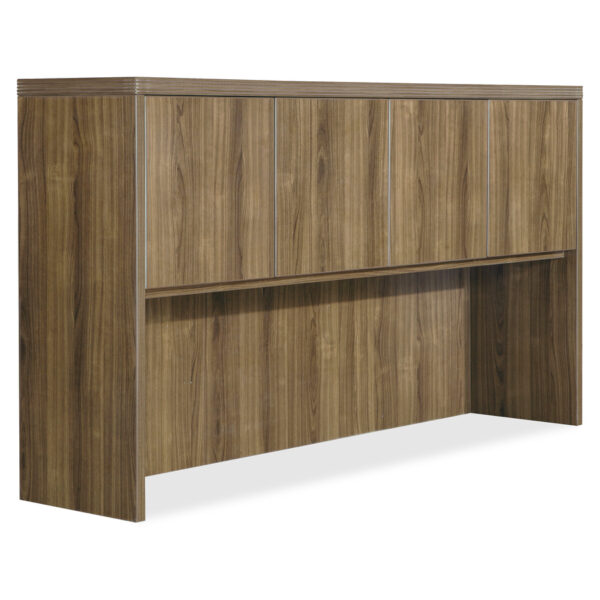Lorell® Hutch - 66.1"" x 14.8"" x 36.5"" - Walnut - Chateau Series